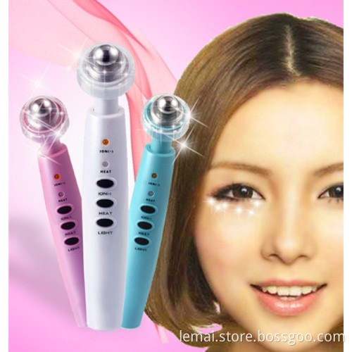 face beauty Eyes pen wrinkle remove pen with LED light massager Relieves dark circles and puffiness under eyes for Wrinkle